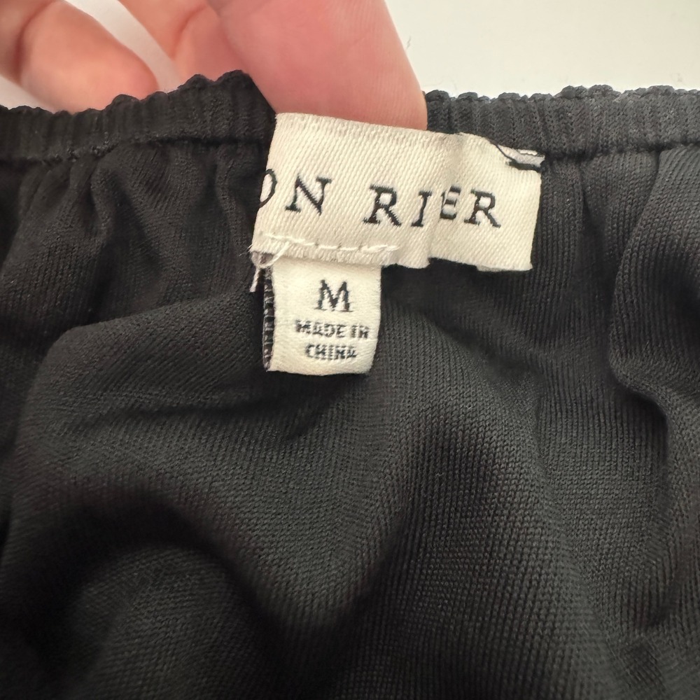Moon River Open Back Maxi Dress Medium Black Strappy Ruffle Hem Elegant Chic - Picture 12 of 14